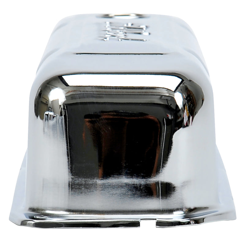 Edelbrock Valve Cover, Signature Series, Chrysler, 1958-1979 361-440 V8, Chrome 4491 Photo - out of package