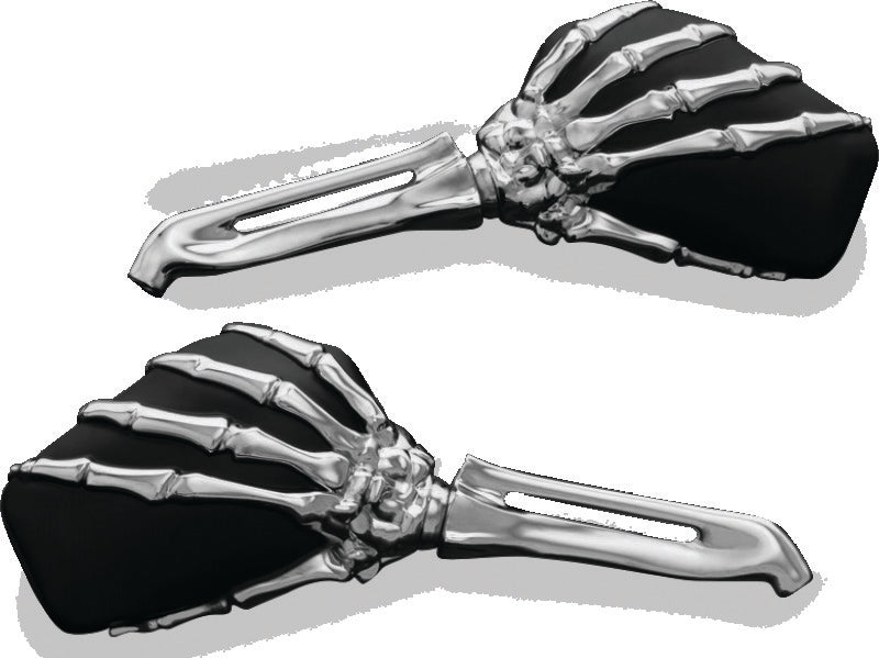 Kuryakyn Skeleton Hand Mirrors Chr/Blk 1759 1759 Photo - Primary