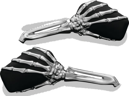Kuryakyn Skeleton Hand Mirrors Chr/Blk 1759 1759 Photo - Primary