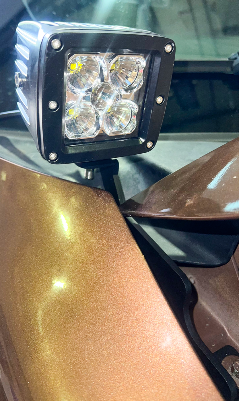 Fishbone Offroad 04-14 Ford F150 / 10-14 Raptor Hood Light Bracket - Black FB21398 FB21398 Photo - lifestyle view
