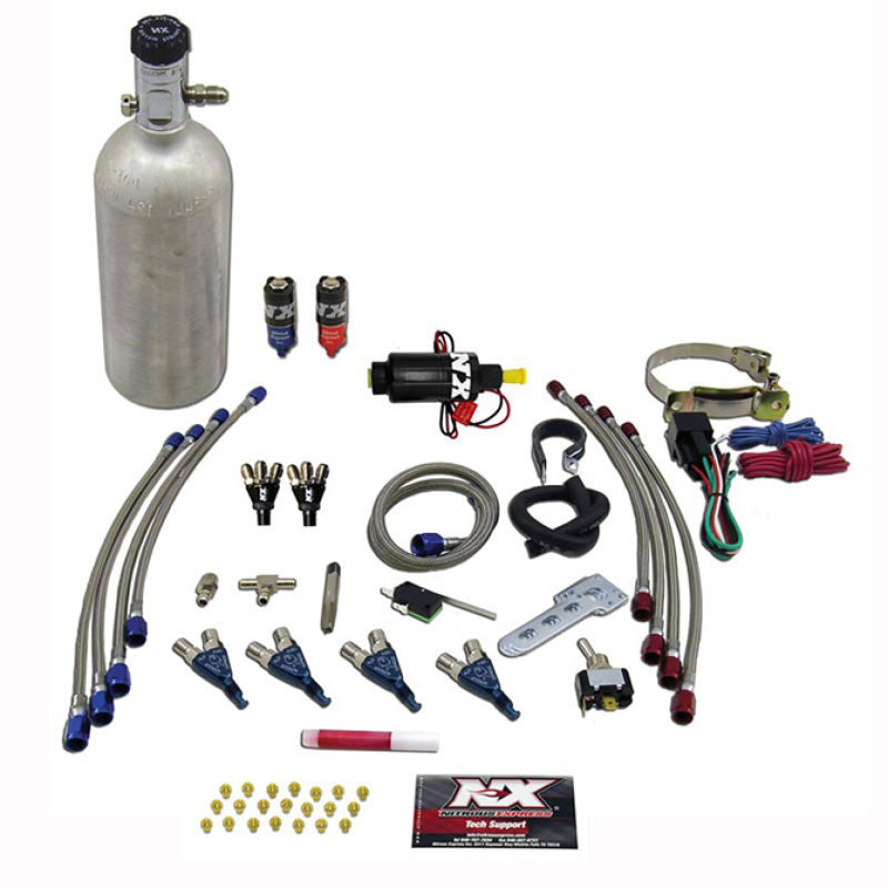 Nitrous Express 4 Cyl Piranha Nitrous Kit (For EFI Applications) w/1.4lb Bottle 60008P 60008P Photo - Primary