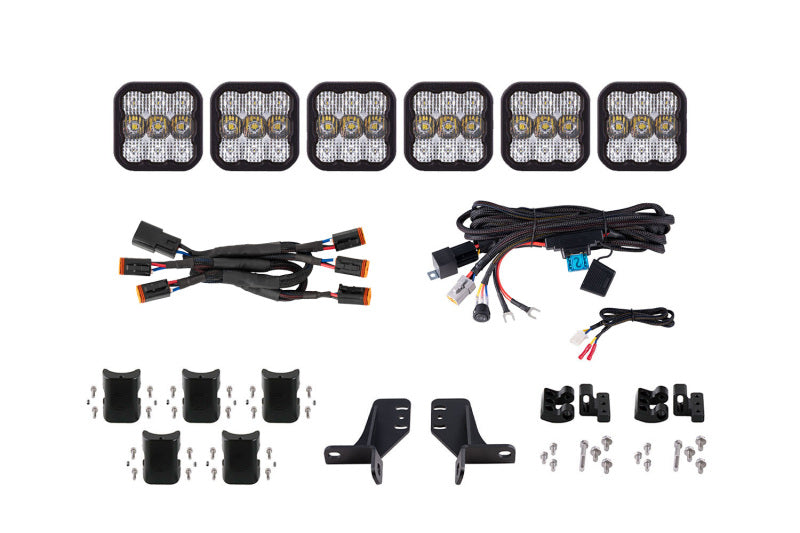 Diode Dynamics Bronco SS5 6-Pod CrossLink Grille Lightbar Kit Pro - White Combo DD7270 DD7270 Photo - Primary