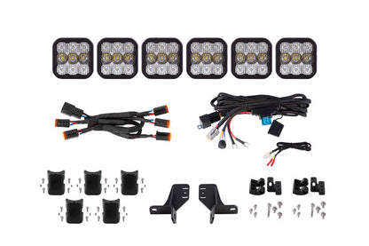 Diode Dynamics Bronco SS5 6-Pod CrossLink Grille Lightbar Kit Pro - White Combo DD7270 DD7270 Photo - Primary