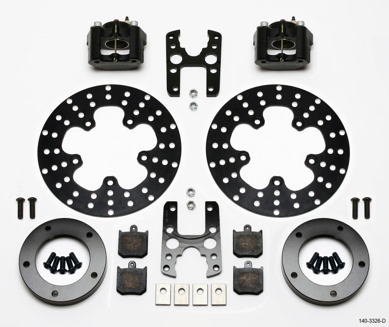 Wilwood Dynalite Single Floater Front Drag Kit Drilled P&S Anglia Spindle Mount Wheel 140-3326-D 140-3326-D Photo - Primary