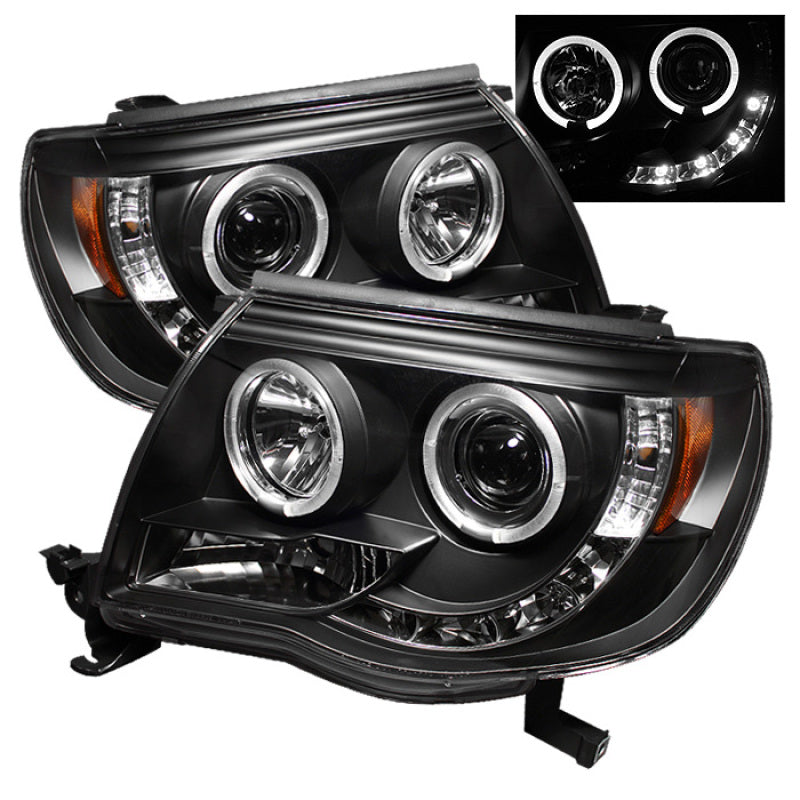 Spyder Toyota Tacoma 05-11 Projector Headlights LED Halo LED Black High H1 Low H1 PRO-YD-TT05-HL-BK 5011916 5011916 Photo - Primary