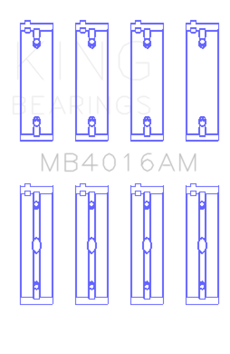 King Engine Bearings King Mitsubishi 181CI 3.0L 6G72 V6 (Size +1.0) Main Bearing Set MB4016AM1.0 MB4016AM1.0 Photo - Primary