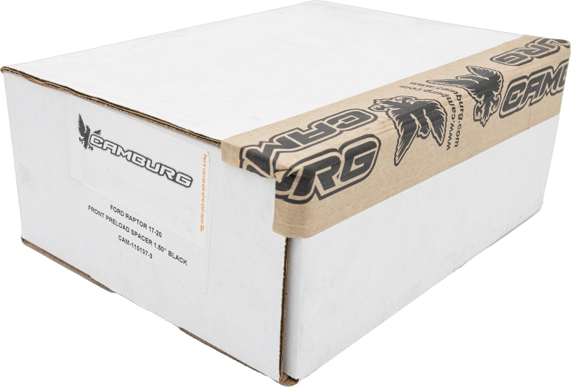 Camburg Ford Raptor 17-20 1.5in Spring Preload Spacer Kit (Black) CAM-110137-BLK CAM-110137-BLK Photo - in package