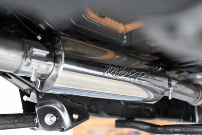 MBRP 18-20 Jeep Wrangler JL 2.5in Single Rear Exit Cat Back Exhaust - Aluminum S5533AL S5533AL Photo - Mounted