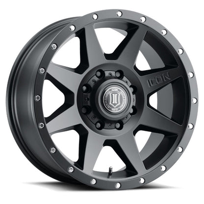 ICON Rebound 20x9 8x180 12mm Offset 5.5in BS Satin Black Wheel 1820908955SB 1820908955SB Photo - Primary