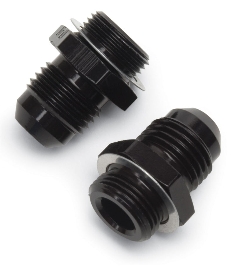Russell -6 AN Holley Single Feed Carb Adapter Fitting (Black Finish) 640203 Photo - Primary