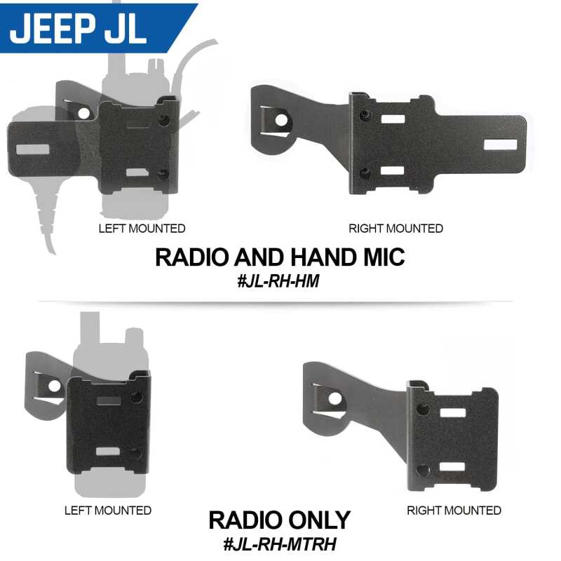 Rugged Radios Jeep JK/JKU/JL Handheld Radio Grab Bar Mount- Radio-Only Mount JL-RH-MTRH JL-RH-MTRH Photo - Primary