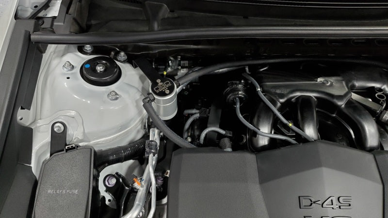 J&L 18-23 Toyota Camry 3.5L V6 Oil Separator 3.0 Passenger Side - Clear Anodized 3116P-C 3116P-C Photo - Close Up