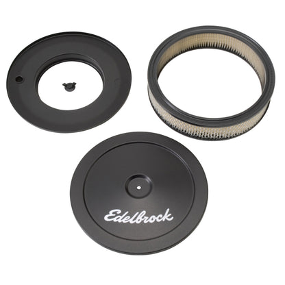 Edelbrock Air Cleaner, Pro-Flo Series, Round, Steel Top, Paper Element, 10" Dia. 1203 Photo - out of package
