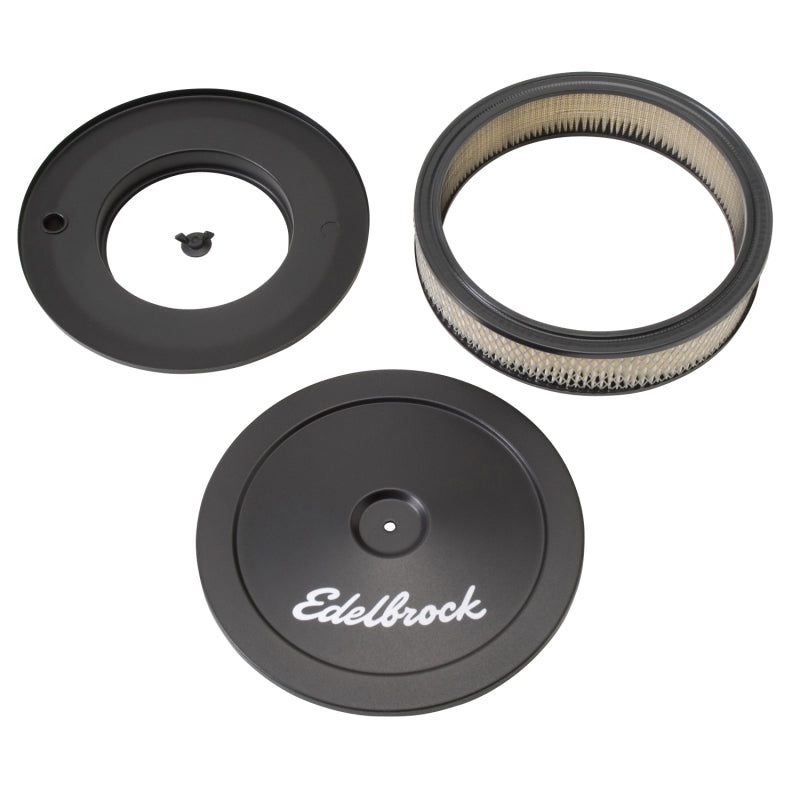 Edelbrock Air Cleaner, Pro-Flo Series, Round, Steel Top, Paper Element, 10" Dia. 1203 Photo - out of package