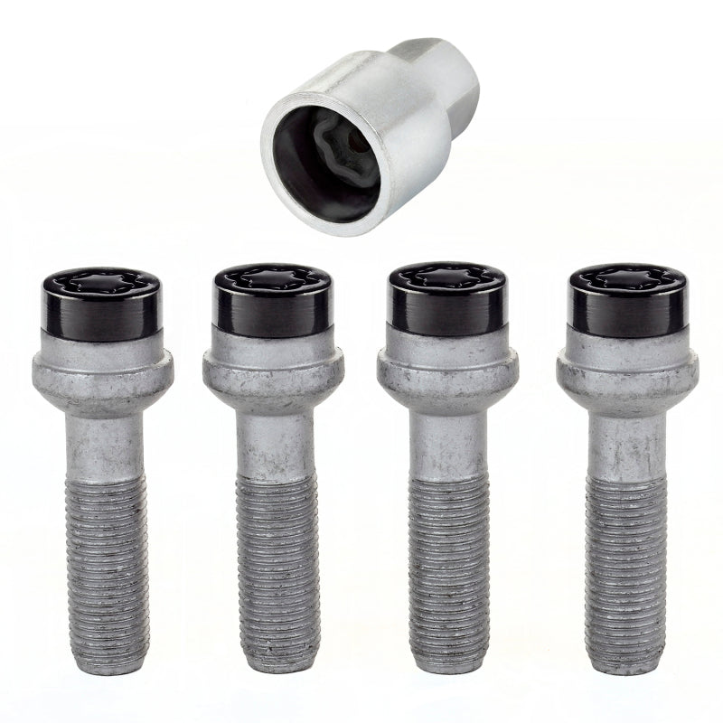 McGard Wheel Lock Bolt Set - 4pk. (Radius Seat) M14X1.5 / 17mm Hex / 45.0mm Shank Length - Black 28317 28317 Photo - Primary
