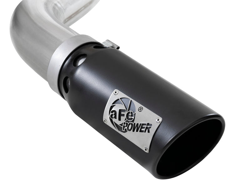aFe Large Bore-HD 4in 409 SS DPF-Back Exh 18-19 Ford F-150 V6-3.0L (td) w/ Black Tip 49-43106-B 49-43106-B Photo - Unmounted