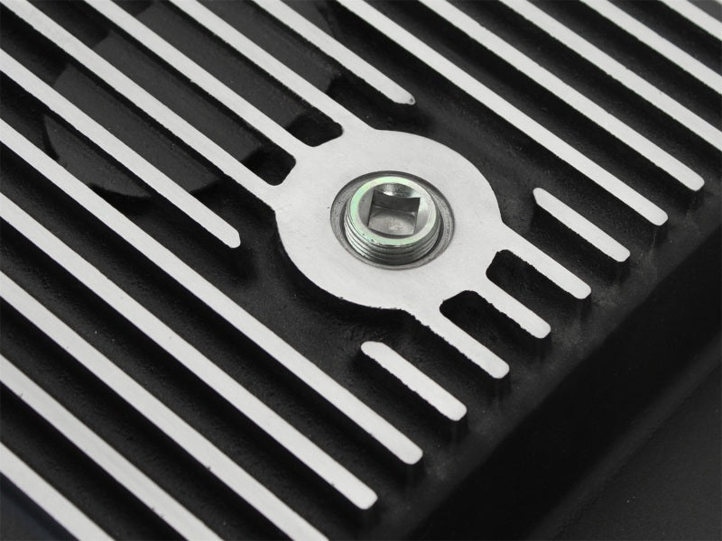 aFe Transmission Pan, Black w/ Machined Fins: Ford Trucks 11-16 V8-6.7L (t 46-70182 Photo - Unmounted