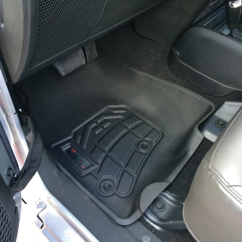 Westin 2014-2018 Jeep Wrangler/Wrangler Unlimited Wade Sure-Fit Floor Liners Front - Black 72-110066 72-110066 Photo - Mounted