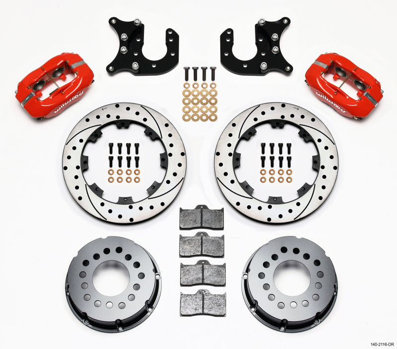 Wilwood Forged Dynalite P/S Rear Kit Drilled Red Mopar-Dana 2.72in Offset 140-2116-DR 140-2116-DR Photo - Primary