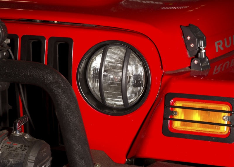 Rugged Ridge Headlight Bezel Kit,Black;97-06 Jeep Wrangler TJ 12419.23 Photo - Mounted