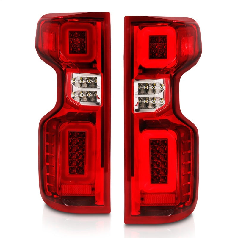 ANZO 19-21 Chevy Silverado Full LED Tailights Chrome Housing Red/Clear Lens G2 (w/C Light Bars) 311416 311416 Photo - Unmounted