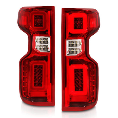 ANZO 19-21 Chevy Silverado Full LED Tailights Chrome Housing Red/Clear Lens G2 (w/C Light Bars) 311416 311416 Photo - Unmounted