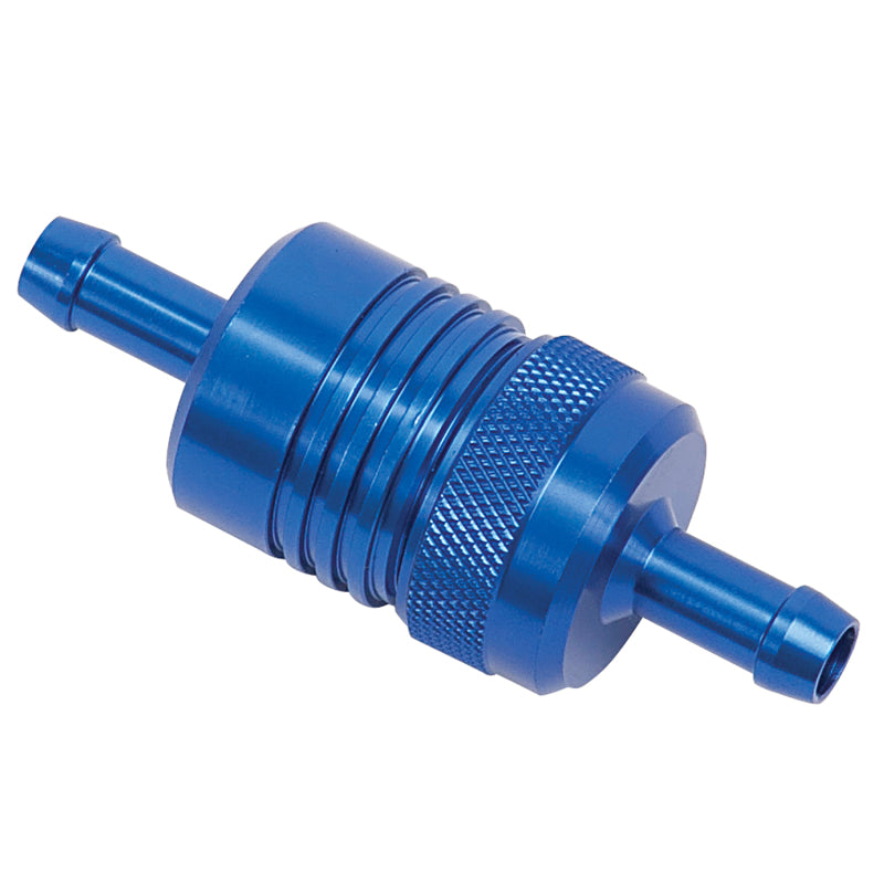 Russell 5/16" Aluminum Street Fuel Filter (Blue Finish) 645080 Photo - out of package