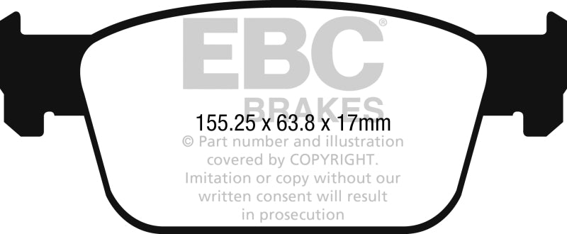 EBC 2017+ Audi A4 2.0L Turbo (B9) Yellowstuff Front Brake Pads DP42273R DP42273R Photo - Primary