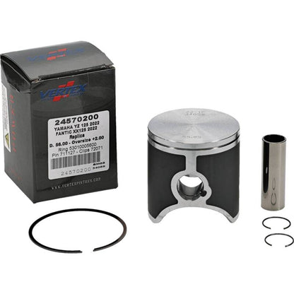 Vertex Pistons Vertex Piston 2023 Fantic Motor XE 125 125cc +2.00mm Oversized Cast Replica Piston Kit 24570200 24570200 Photo - Primary
