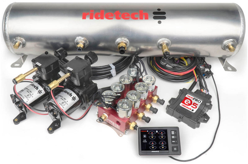 Ridetech RidePro E5 Air Ride Control System 5 Gal Dual Compressor High Flow Big Red 3/8in Valves 30534700 30534700 Photo - Primary
