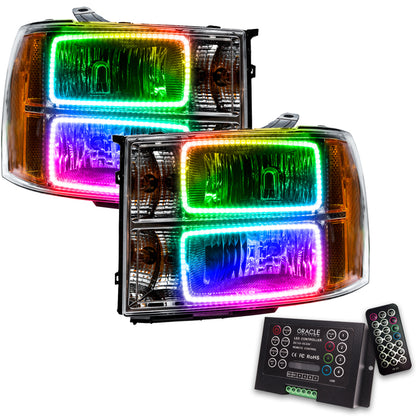 ORACLE Lighting Oracle 07-13 GMC Sierra SMD HL - Square Ring Design - ColorSHIFT w/ 2.0 Controller 7054-333 7054-333 Photo - Primary