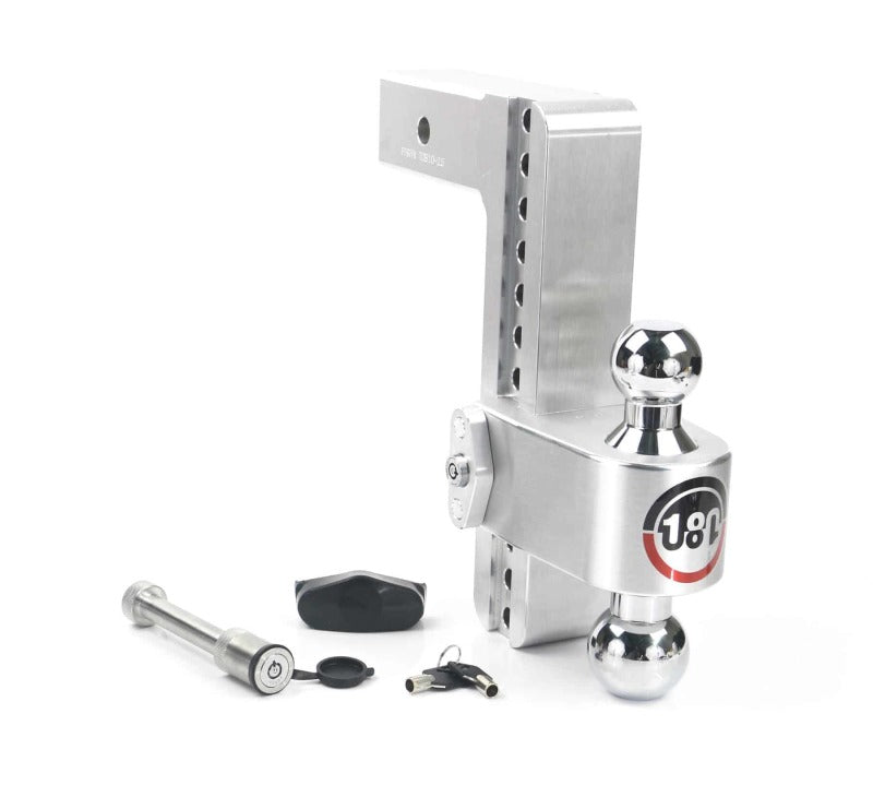 Weigh Safe 180 Hitch 10in Drop Hitch & 2.5in Shank (10K/18.5K GTWR) w/WS05 - Aluminum CTB10-2.5-KA