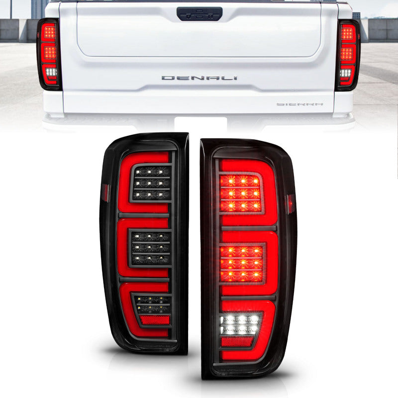 ANZO 19-23 GMC Sierra 1500/2500HD/3500HD Black Replacement Full LED Bar Tail Light 311459 311459 Photo - Primary