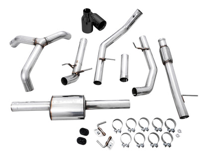 AWE Tuning 4th Gen GM 1500 5.3L 0FG Catback Split Rear Exit (Flat Bumper) - Quad Diamond Tips 3015-33206 3015-33206 Photo - out of package
