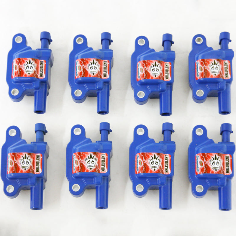 Granatelli Motor Sports Granatelli 14-23 GM LT Malevolent Coil Packs - Blue (Set of 8) 28-0514-CPBM