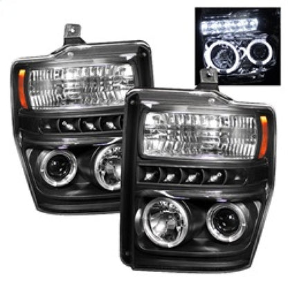 Spyder Ford F250/350/450 Super Duty 08-10 Projector Headlights LED Halo LED Blk PRO-YD-FS08-HL-BK 5010575 5010575 Photo - Primary
