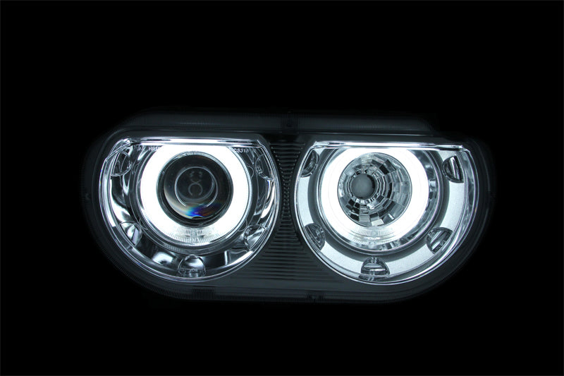 Anzo 2008-2014 Dodge Challenger Projector Headlights w/ Halo Chrome (CCFL) 121307 Photo - Unmounted