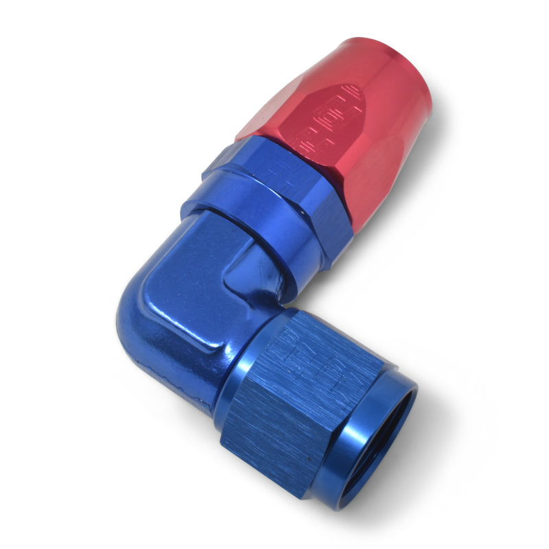 Russell #12 90° Forged Aluminum Swivel Hose End - Red / Blue 613670 Photo - out of package