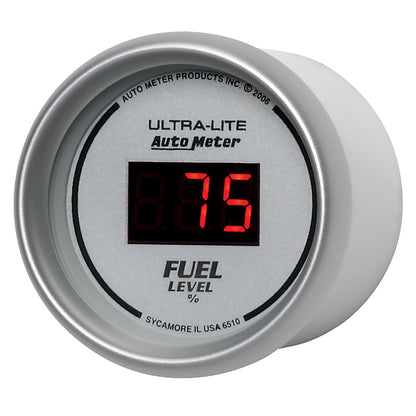 Autometer 2-1/16" Fuel Level, Programmable 0-280 ?, Dig. Silver 6510 User 2