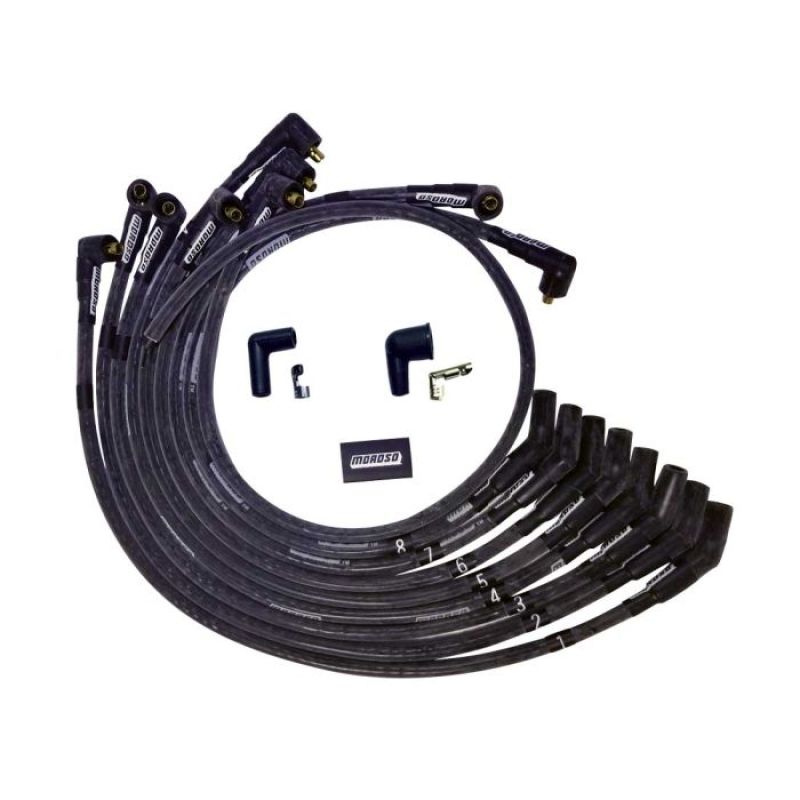 Moroso SB Ford Sleeved 135 Plug End Non-HEI Dist Ultra Spark Plug Wire Set - Black 51571 51571 User 1