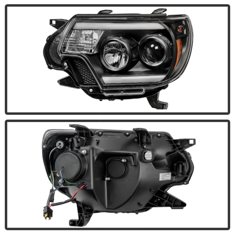 Spyder Toyota Tacoma 12-15 Projector Headlights Light Bar DRL Black PRO-YD-TT12-LBDRL-BK 5081711 5081711 User 1