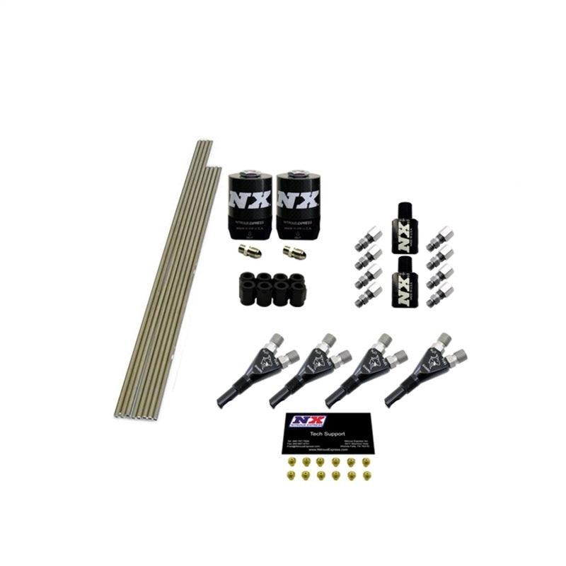 Nitrous Express 4 Cyl Shark Plumb Kit w/2 Solenoids & 75HP Jets Incl Hardware 13393 13393 Photo - Primary