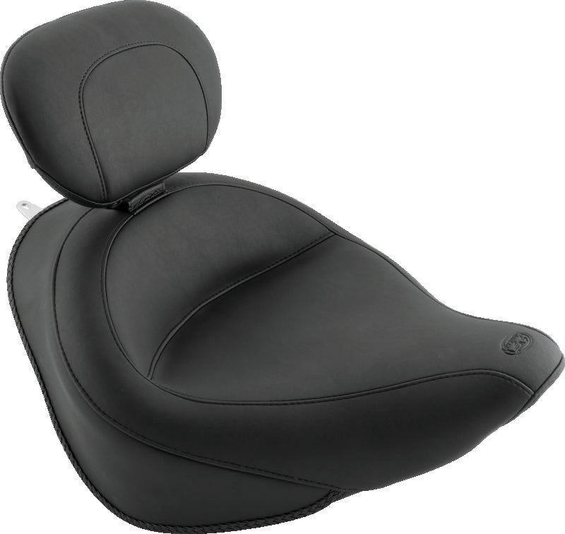 Mustang Motorcycle Mustang 06-17 Harley Softail Wide Tire (200mm) Wide Touring Solo Seat w/Driver Backrest - Black 79530 79530 Photo - Primary