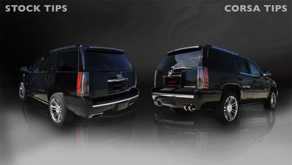 Corsa Performance 12-13 Cadillac Escalade DUB 6.2L V8 Polished Sport Cat-Back Exhaust 14886 Photo - Mounted