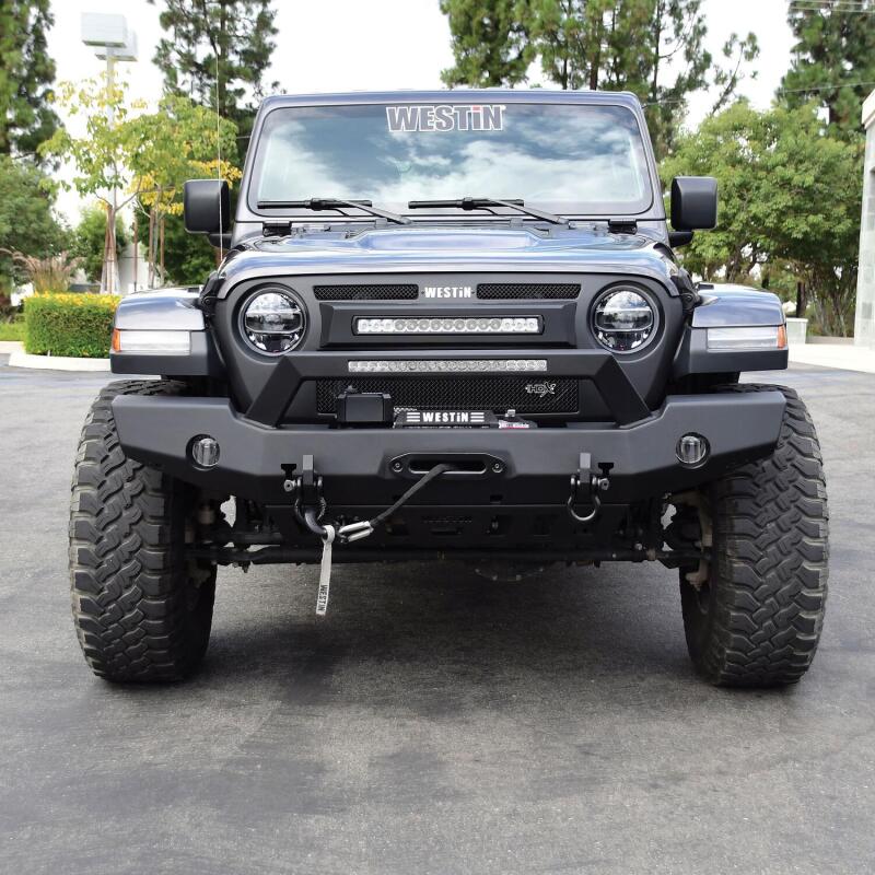 Westin WJ2 Full Width Front Bumper w/LED Light Bar Mount 59-80125 Photo - Mounted