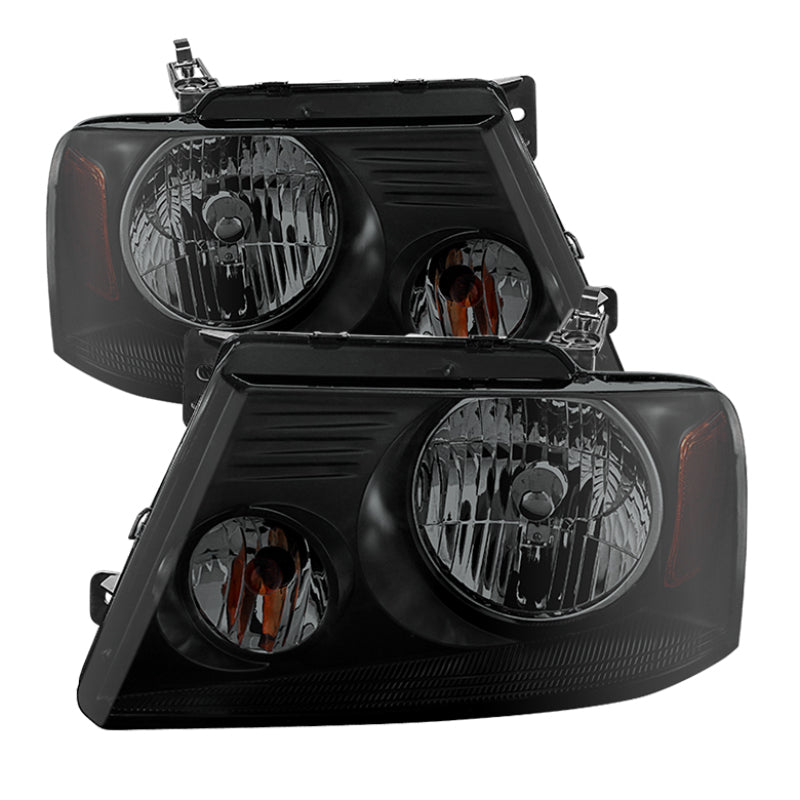 SPYDER Xtune Ford F150 04-08 Amber Crystal Headlights Black Smoked HD-JH-FF15004-AM-BSM 9030338 9030338 Photo - Primary