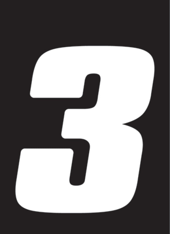 Hardline Dirt Digits 3pk 5.5 in. - High Gloss Number 3 - White DD53W-3 DD53W-3 Photo - Primary