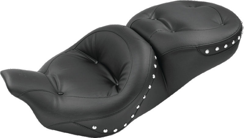 Mustang Motorcycle Mustang 08-21 Harley Electra Glide,Rd Glide,Rd King,Street Glide Std Tour 1PC Seat w/Studs - Black 76037 76037 Photo - Primary