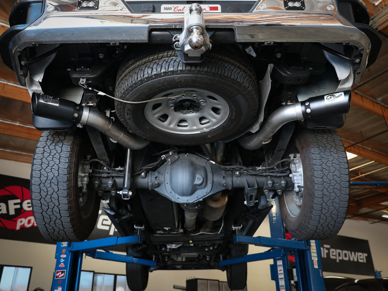 aFe Large Bore-HD 4in 409SS DPF-Back Exhaust System w/Black Tip 20 GM Diesel Trucks V8-6.6L (td) L5P 49-44126-B 49-44126-B Photo - Mounted