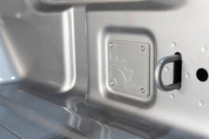 BuiltRight Industries 2020 Jeep Gladiator Bed Plug Plate Cover (Alum) - Silver 110015 110015 Photo - Mounted